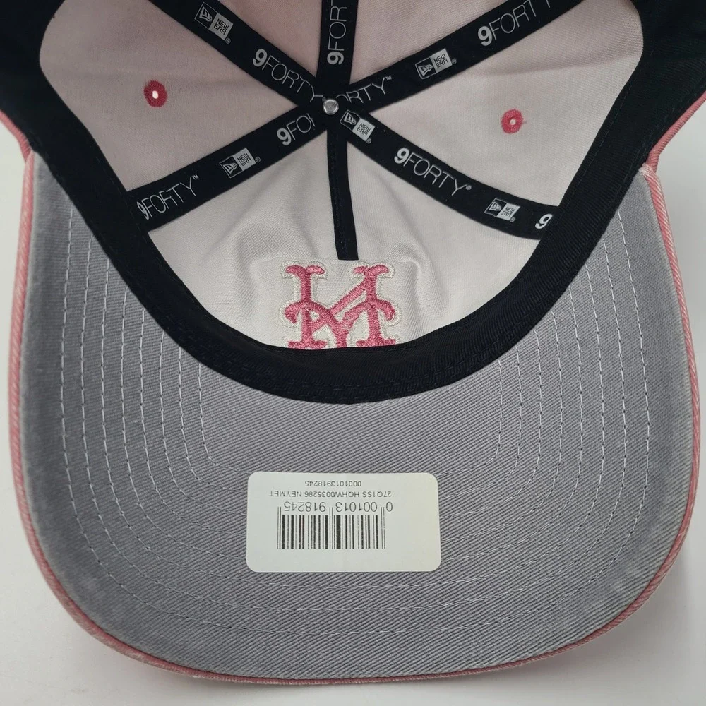 Women New York Mets Hat Snapback New Era 9Forty Pink White MLB Baseball A-Frame